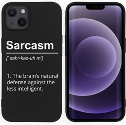 iPhone 13 Hoesje Siliconen - iMoshion Design hoesje - Zwart / Sarcasm