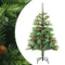 vidaXL - Kunstkerstboom - met - scharnieren - dennenappels - en - bessen - 120 - cm