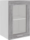 vidaXL - Wandkast - Lyon - 40x31x60 - cm - glas - en - bewerkt - hout - grijs - sonoma - eiken