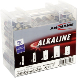 Ansmann 1520-0004 - Alkalinebatterij set 35-delig - 14 AAA 12 AA 4 C 4 D 1 E-blok 9 V (35 stuks)