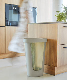 Rotho Fabu afvalzakkenhouder 50L met deksel - cappucino