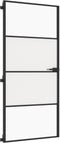 vidaXL - Binnendeur - smal - 93x201,5 - cm - gehard - glas - en - aluminium - zwart