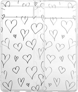 iMoshion Hoesje Geschikt voor Google Pixel 6a Hoesje Siliconen - iMoshion Design hoesje - Meerkleurig / Hearts