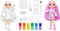 Rainbow High Watercolor & Create - Modepop - 6 uitwasbare waterverfpoeders - Paarse ogen