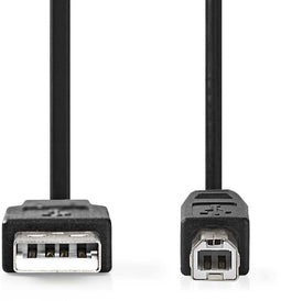 Nedis CCGB60100BK10 - USB A naar USB B Kabel - 200cm - Zwart