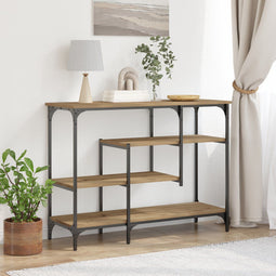 vidaXL - Console - Tafel - Artisan - Eiken - 100x35x75 - cm - Gelaagd - Hout - & - Staal