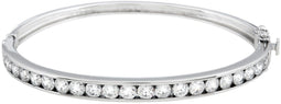 Diamonfire - Zilveren bangle 60 mm - Zirkonia in railzetting