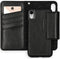 Selencia Hoesje Geschikt voor iPhone Xr Hoesje Met Pasjeshouder - Selencia Surya 2-in-1 Uitneembare Vegan Lederen Bookcase - Zwart