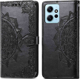 imoshion Hoesje Geschikt voor Xiaomi Redmi Note 12 (4G) Hoesje Met Pasjeshouder - imoshion Mandala Bookcase - Zwart