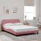 vidaXL - Bedframe - met - hoofdeinde - zonder - matras - 140x190 - cm - fluweel - roze