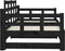vidaXL - Slaapbank - uitschuifbaar - massief - grenenhout - zwart - 2x(80x200) - cm