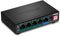 Trendnet TPE-TG51G - 5-Port Gigabit PoE+ Switch - 4x PoE+ (802.3at) - PoE-budget 60W
