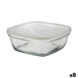 Vierkante Lunchtrommel met Deksel Duralex FreshBox 1,15 L 17 x 17 x 7 cm (8 Stuks)