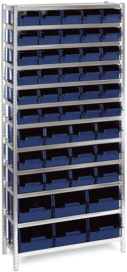 Raaco Aluminium Rek - Stellingkast berging - 48x mix bakken - Zilver
