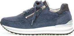 Gabor Sneaker 46.528.26 - Wijdte H - Rits en vetersluiting - River Marine Blauw Suède