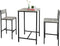 Sobuy OGT10-N - Bartafelset - 1 tafel en 2 stoelen - Grijs - 60x60x97 cm (2 stuks)