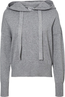 Noisy May Nmship L/s Hoodie Knit Bg - Dames Hoodie met capuchon - Grijs - Maat S