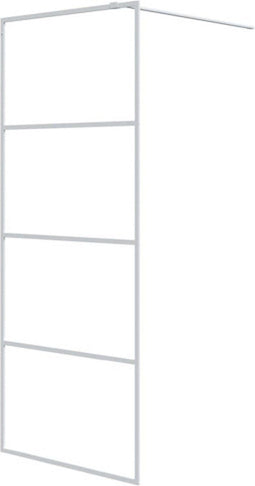 vidaXL - Inloopdouchewand - 80x195 - cm - transparant - ESG-glas - wit