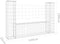 vidaXL - Schanskorf - U-vormig - met - 4 - palen - 380x20x150 - cm - ijzer