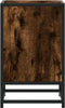 vidaXL - Nachtkastje - 40x31x50 - cm - bewerkt - hout - en - metaal - gerookt - eiken