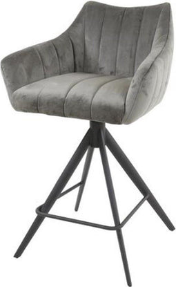 Barstoel Cinema Draaibaar Velvet - Antraciet | Meubelplaats (set van 2)