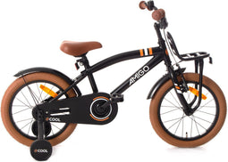 AMIGO 2Cool Jongensfiets 16 Inch - Kinderfiets voor 4 tot 6 Jaar - 100-115 cm - Zwart - met Zijwieltjes