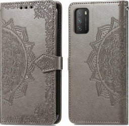 iMoshion Hoesje Geschikt voor Xiaomi Poco M3 Hoesje Met Pasjeshouder - iMoshion Mandala Bookcase - Grijs