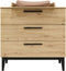 ToiToiKids Xem commode met 3 laden - Mat Zwart/Eiken