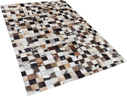 CERLI - Vloerkleed - Lichtbruin - 140 x 200 cm - Koeienhuid leer