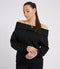 Guess Marinda - Crewneck Sweatshirt Dames - Off shoulder fit met merklogo - Zwart