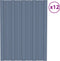 vidaXL - Dakpanelen - 12 - st - 60x45 - cm - gegalvaniseerd - staal - grijs