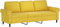 vidaXL - Driezitsbank - 180 - cm - fluweel - geel