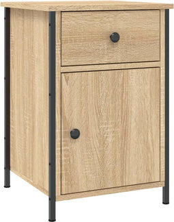 vidaXL - Nachtkastje - 40x42x60 - cm - bewerkt - hout - sonoma - eikenkleurig