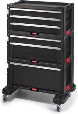 Werkplaatswagen met 6 laden zwart