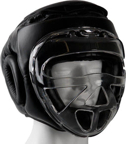 Hammer Boxing HOOFDBESCHERMER PROTECT - met Grid - Zwart - Leer Maat S