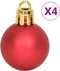 vidaXL - 64-delige - Kerstballenset - rood - en - wit