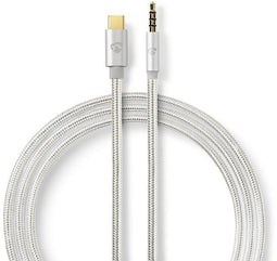 Nedis CCTB65940AL10 - USB-C naar 3.5mm kabel - 100cm - Aluminium