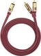 Oehlbach NF Y-Sub 200 - Cinch Audio Y-kabel - 24-karaats vergulde stekkers - Bordeaux Rood