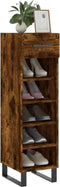 vidaXL - Schoenenkast - 30x35x105 - cm - bewerkt - hout - gerookt - eikenkleurig