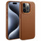 Accezz MagSafe Leather Backcover - Soft case - Krasbestendig - Bruin (iPhone 15 Pro)