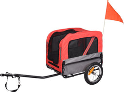 Flamingo Fietskar Romero – Rood/Grijs, 60 × 43 × 51 cm | Geschikt voor Fiets & E-bike - Duurzaam, betrouwbaar en stijlvol!