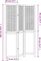vidaXL - Kamerscherm - met - 3 - panelen - massief - paulowniahout - wit