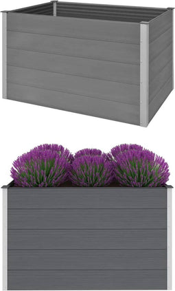 vidaXL - Plantenbak - verhoogd - 150x100x91 - cm - HKC - grijs