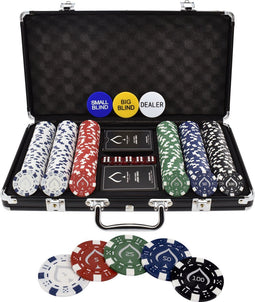 Texas' Finest Matt Black Pokerset - Pokerkoffer met 300 Chips en Kaarten - Inclusief e-Book