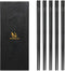 HI NATURE™ Luxe Chopsticks Set - Koreaanse Eetstokjes - Herbruikbaar en Vaatwasserbestendig - Antislip - Zwart (5 paar)