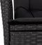 vidaXL - Tuinstoelen - 2 - st - verstelbaar - met - kussens - poly - rattan - zwart