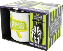 Beetlejuice - Enamel Mug & Keyring - 350ml - Multi