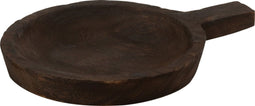 J-Line schaal Rond Handvat Paulownia - hout - donkerbruin - medium