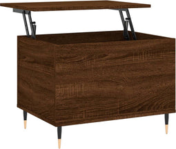 vidaXL - Salontafel - 60x44,5x45 - cm - bewerkt - hout - bruin - eikenkleur