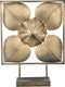 PTMD - Ornament - Suri - Goud - Metaal - Staand met bloem - vierkant - L42xB12xH55cm